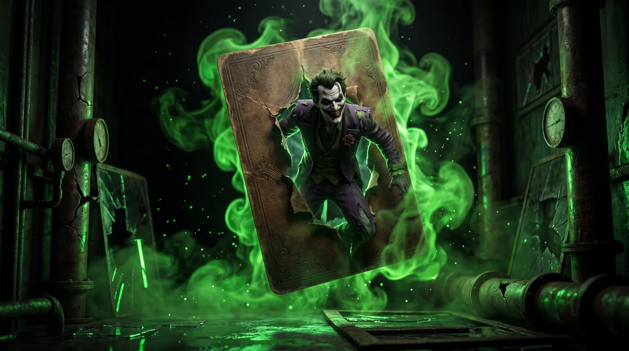 Poison escape room con carta y humo verde